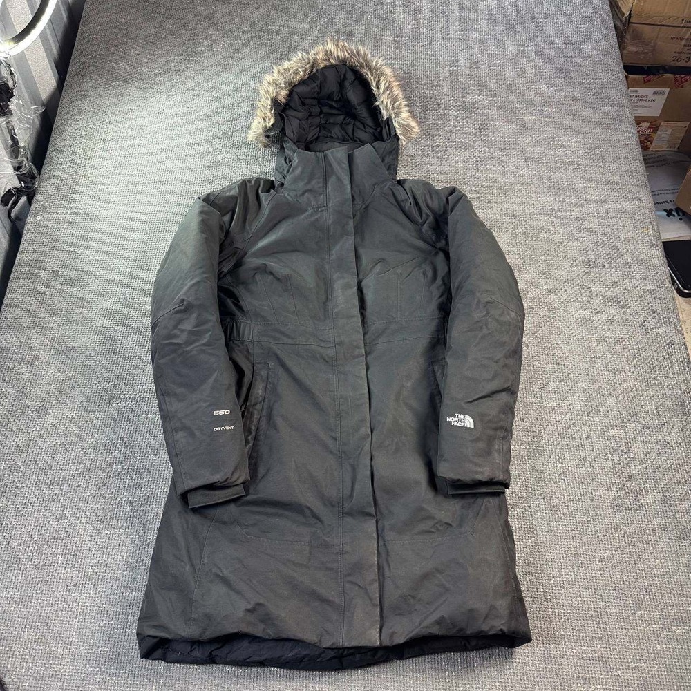 The North Face Arctic Parka Women M Black 550 Down DryVent Faux Fur Hood Coat